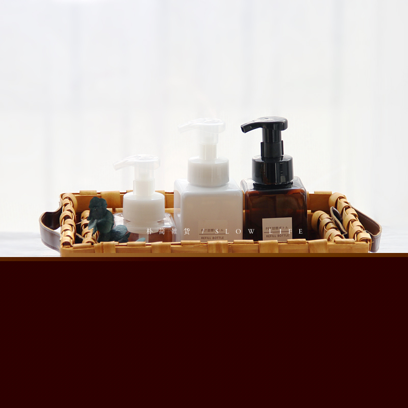 樸簡 日式田園風原木木片收納籃 手提面包籃 餐具桌面水果收納籃