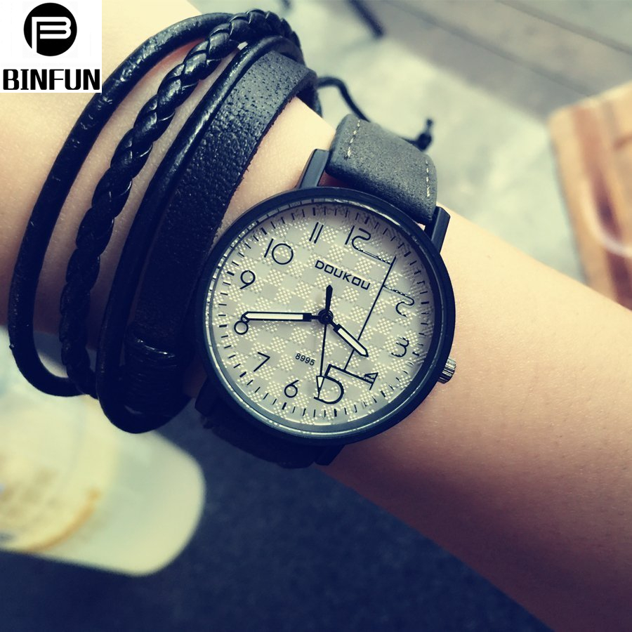 韓國時尚潮流簡約情侶手表男女學生款韓版休閑復古真皮帶石英腕表
