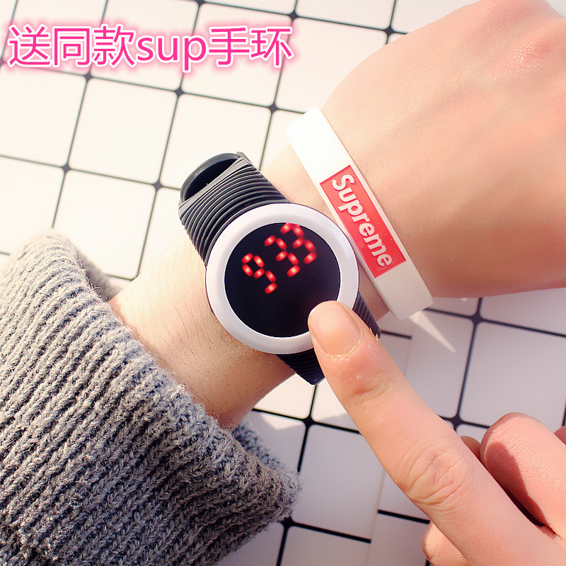 韓版LED觸控百搭手表學生運動夜光兒童手表電子表男女孩創意手環