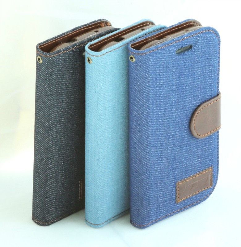 三星Galaxy S4/i9500手機皮套S3/i9300左右開翻牛仔布保護套外殼