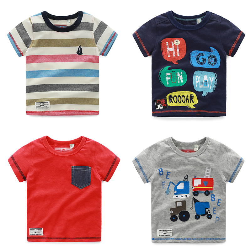 寶寶短袖T恤 夏裝韓新款男童童童裝兒童貼布上衣tx-7080