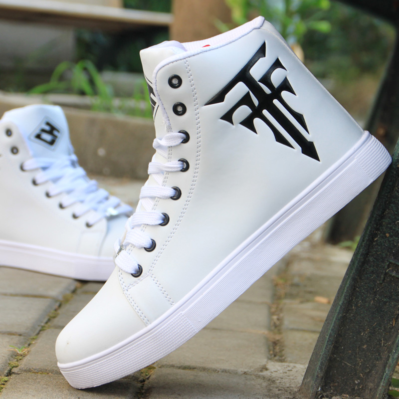 青少年潮流高幫運動鞋韓版休閑男鞋子學生帆布潮鞋英倫秋季板鞋男